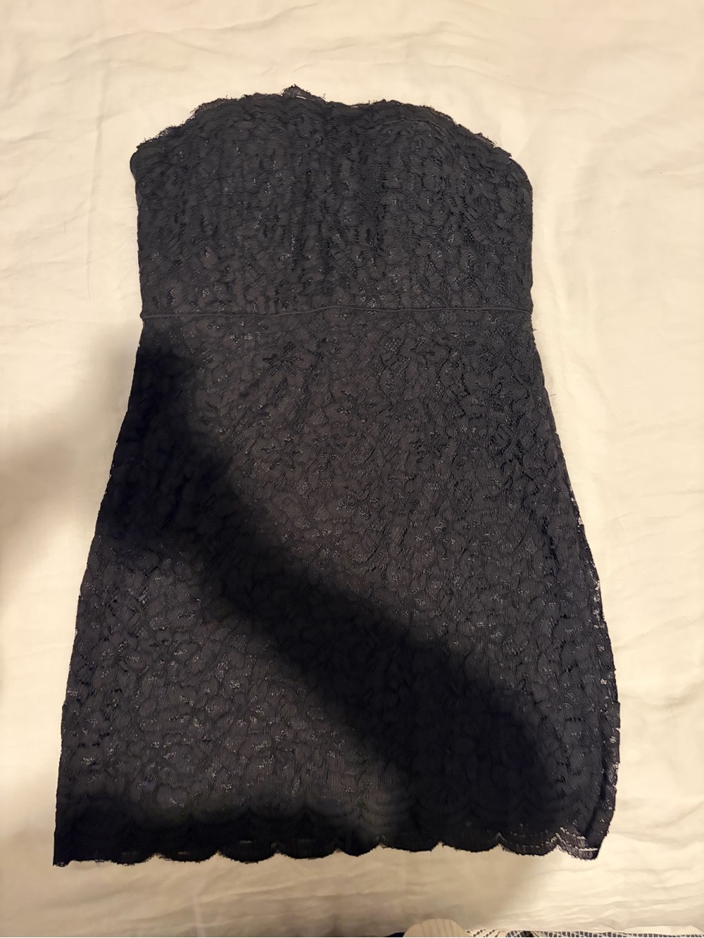 Diane Von Furstenberg Black Strapless Lace Dress